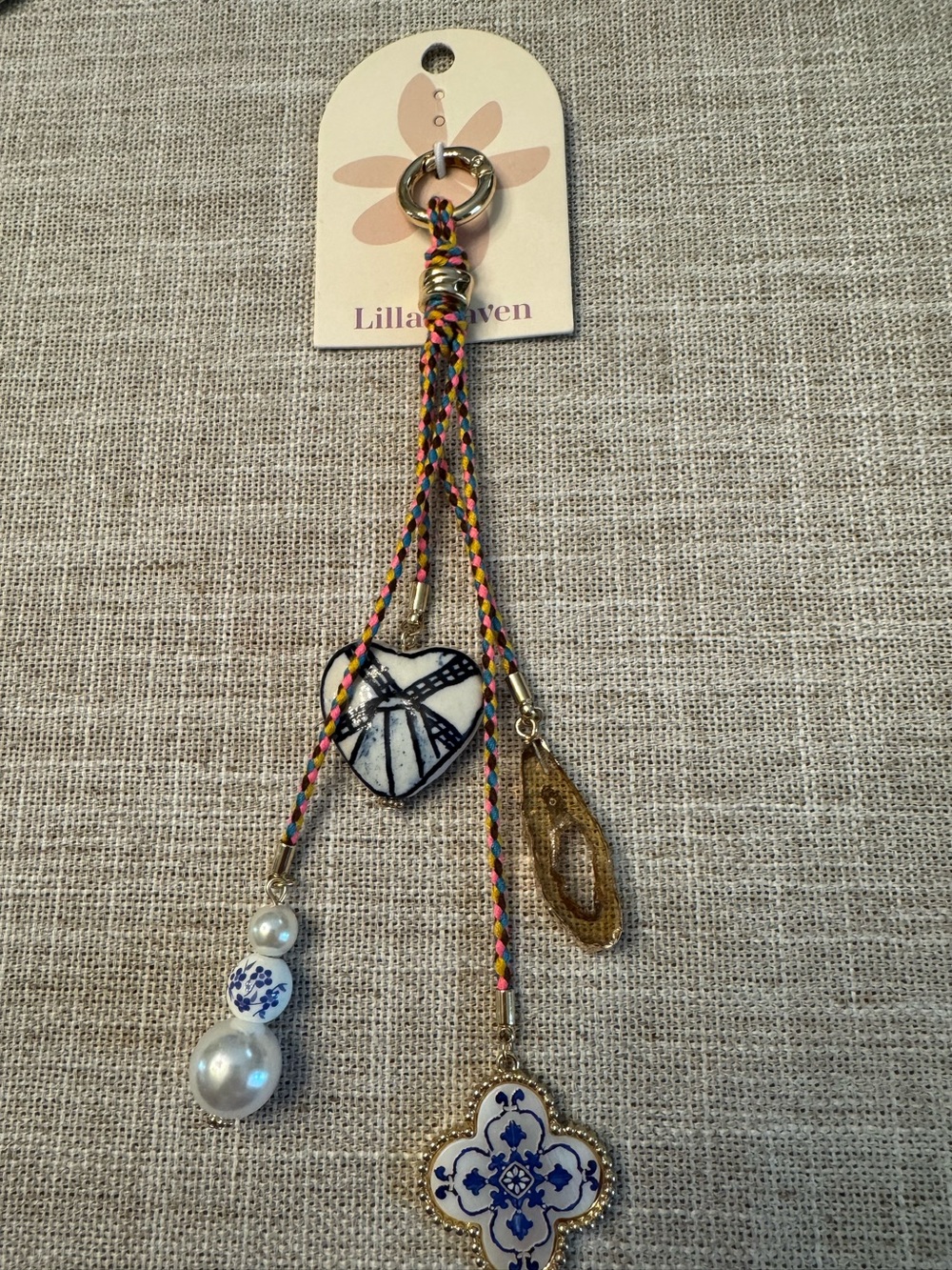 Lilla Haven colorful braided bag charm
